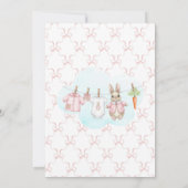 Peter the Rabbit Girl Clothesline Baby Shower サンキューカード (裏面)