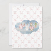 Peter the Rabbit Girl Clothesline Baby Shower 招待状 (裏面)