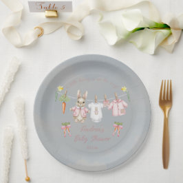 Peter the Rabbit Girl Clothesline Baby Shower Pap ペーパープレート