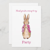 Peter the Rabbit Pinkジャケットありがとう 招待状 (正面/裏面)