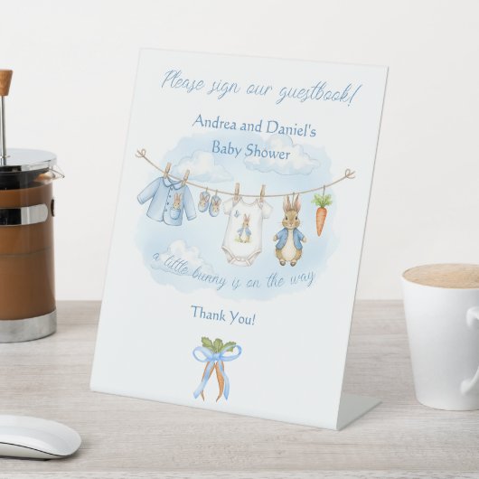 Peter the Rabbit Sign Our Guest Book Table Sign 台座サイン (インサイチュ)