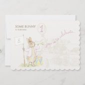 Peter the Rabbit Some Bunny 1st Birthday Photo 招待状 (裏面)