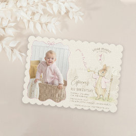 Peter the Rabbit Some Bunny 1st Birthday Photo 招待状