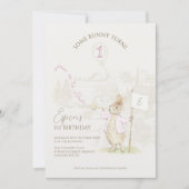 Peter the Rabbit Some Bunny 1st Birthday Pink 招待状 (正面)