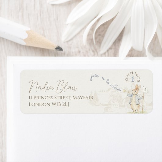 Peter the Rabbit Some Bunny Beatrix 1st Birday ラベル (インサイチュ)