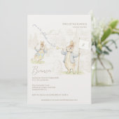 Peter the Rabbit Some Bunny Twins Baby Shower 招待状 (スタンド正面)