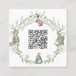 Peter the Rabbit Wildflower QR Code スクエア名刺