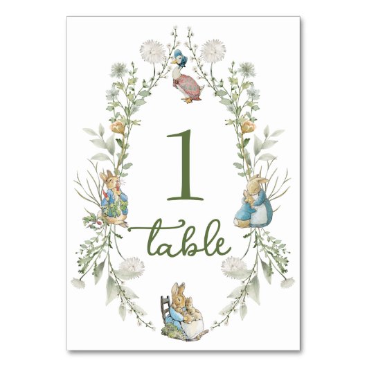 Peter the Rabbit Wildflower Table Number テーブルナンバー (正面)