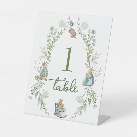 Peter the Rabbit Wildflower Table Number 台座サイン (正面)