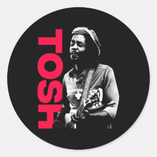 Peter Tosh With Guitar Adrian Boot Photo ラウンドシール