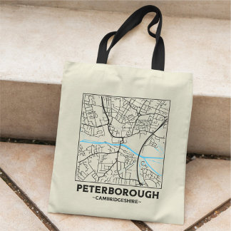 Peterborough, Cambridgeshire City Map Tote Bag トートバッグ