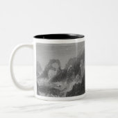 Peterheadの近くのSlainesの城の眺め、 ツートーンマグカップ (左)