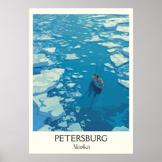 Petersburg Alaska Ice Floes Water ポスター (正面)
