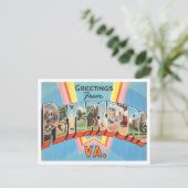 Petersburg, Virginia Vintage Travelからの挨拶 ポストカード (スタンド正面)