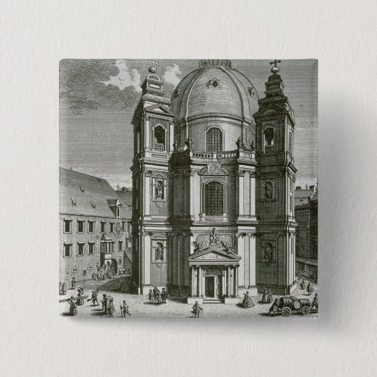 Peterskircheの眺め 缶バッジ (正面)