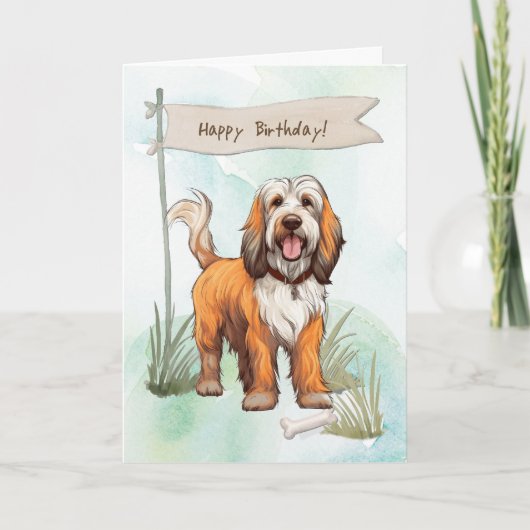 Petit Bassett Griffon Vendéen Under Birthday Sign カード (正面)