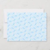 Petit Blue Whimsical Bows Daisy Monogram Notecard サンキューカード (裏面)