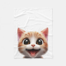 Petit chat mignon, chaton adorable, cute, ginger フリースブランケット