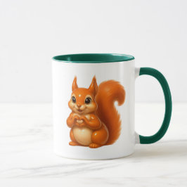 Petit écureuil roux mignon avec les pattes en cœur マグカップ