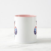 Petit extraterrestre super-héros avec bouclier. マグカップ (中央)