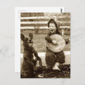 Petit garçon et chien, musique ポストカード (正面/裏面)
