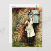 Petit garçon et lettre ポストカード (正面/裏面)