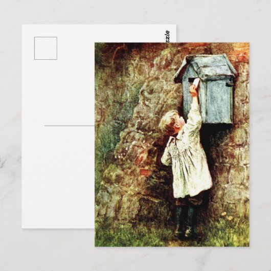 Petit garçon et lettre ポストカード (正面/裏面)