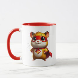 Petit hamster super-héros avec sa cape. マグカップ
