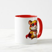 Petit hamster super-héros avec sa cape. マグカップ (正面右)