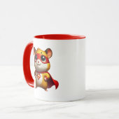 Petit hamster super-héros avec sa cape. マグカップ (正面左)