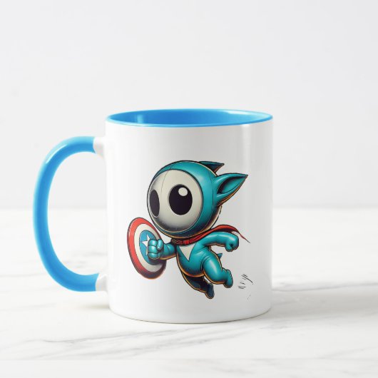 Petit héros extraterrestre avec bouclier. マグカップ (左)