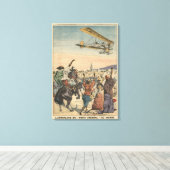 Petit Journalの飛行機向飛んでいるき キャンバスプリント (インサイチュ (ウッドフロア))