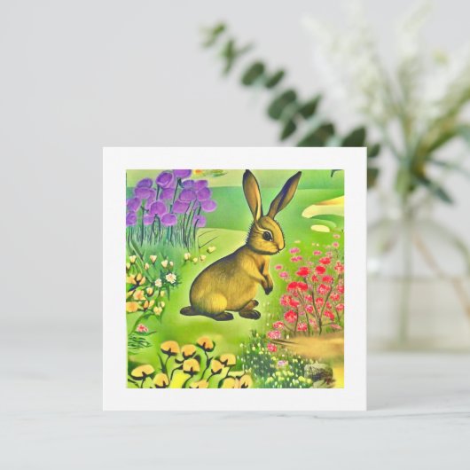 Petit lièvre dans les fleurs カード (スタンド正面)