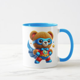 Petit ourson super-héros courageux. マグカップ