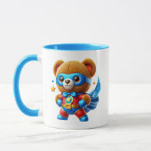 Petit ourson super-héros courageux. マグカップ (左)