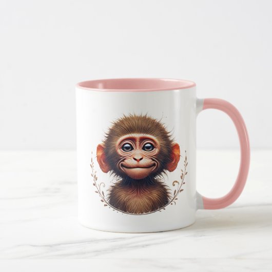 Petit singe drôle de grimace. マグカップ (右)