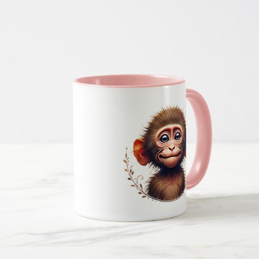 Petit singe drôle de grimace. マグカップ (正面右)