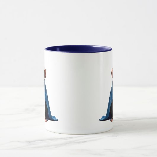 Petit singe héros avec une cape. マグカップ (中央)