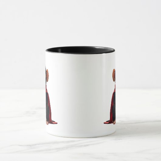 Petit singe masqué avec une cape. マグカップ (中央)