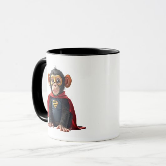 Petit singe masqué avec une cape. マグカップ (正面左)