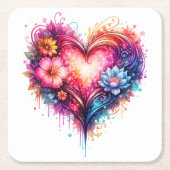 Petit Verre Shooter Love Design スクエアペーパーコースター (正面)