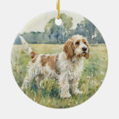 Petite Basset Griffon Vandeen - PBGV セラミックオーナメント (裏面)