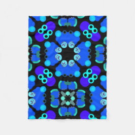 Petite couverture polaire bleu et noire フリースブランケット