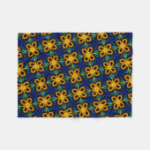 Petite couverture polaire de bleu et jaune フリースブランケット (正面(横))