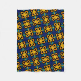 Petite couverture polaire de bleu et jaune フリースブランケット