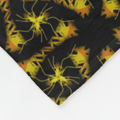 Petite couverture polaire noire et orange フリースブランケット (角)
