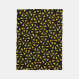 Petite couverture polaire noire et orange フリースブランケット