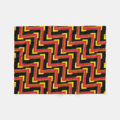 Petite couverture polaire rouge noir et jaune フリースブランケット (正面(横))