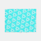 Petite couverture polaire turquoise et blanc フリースブランケット (正面(横))