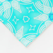 Petite couverture polaire turquoise et blanc フリースブランケット (角)